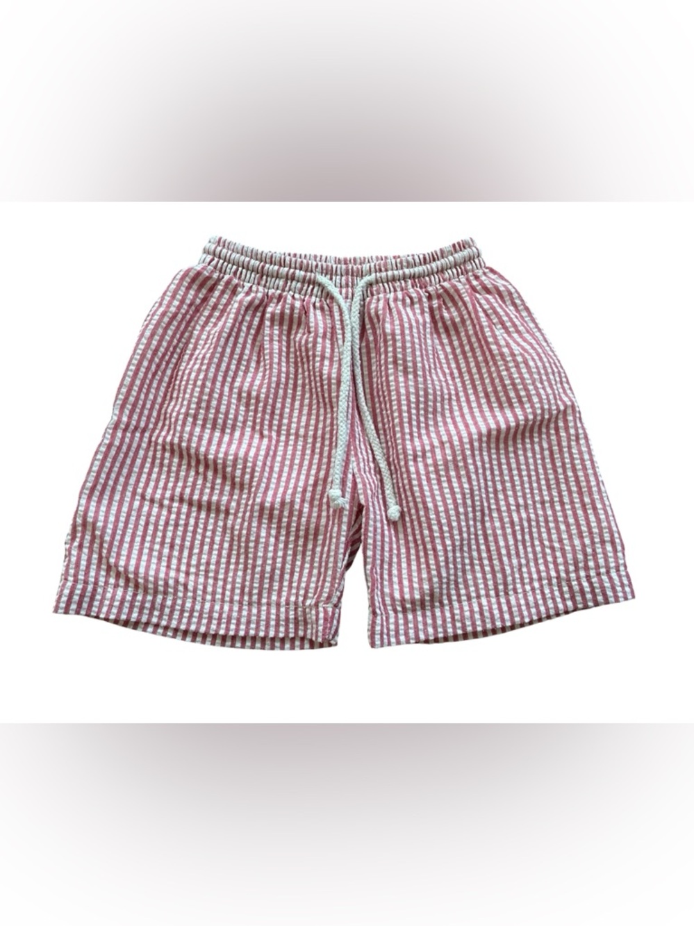 Love That Cotton Kids Red & White Striped Swim Trunks. 100% Cotton. Size 4T.